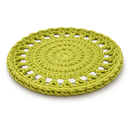 Handmade Cotton Yarn Green Crochet Doily Coaster